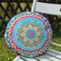 Preview: Rundes Kissen Mandala Blume klein 31cm